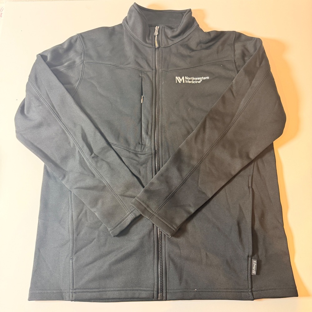 Northwestern Medicine Black Softshell Jacket Womens L Full Zip Fleece